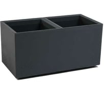 Квадратное кашпо на колесах с дренажно-сливной системой LAMELA Sp.z o. 936 KARO ECO recycled 80х40х39.4 см, 72 л, antracyt 067477
