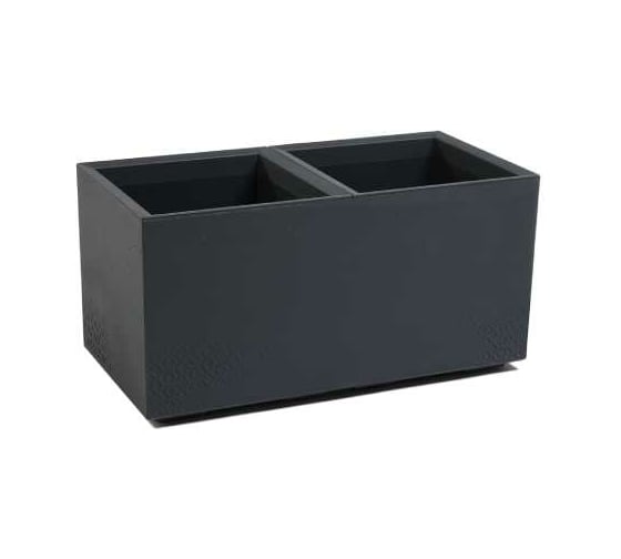 Квадратное кашпо на колесах с дренажно-сливной системой LAMELA Sp.z o. 936 KARO ECO recycled 80х40х39.4 см, 72 л, antracyt 067477 1
