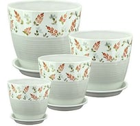 Комплект из 4-х горшков Сады Аурики РС172 Роспись бутон керамика, 12 см, 1 л, 15 см, 2 л, 18 см, 4 л, 21 см, 5 л 067328