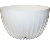 Пластиковый горшок с вкладкой liveingreen МИСКА СИГМА белый, диаметр 30 см, высота 16 см, 7.9 л СИ вкМ30-10