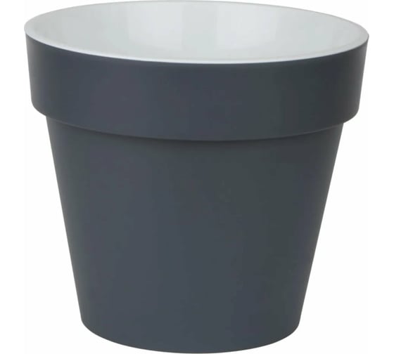 Пластиковый горшок с вкладкой liveingreen Протея 9 л, антрацит, диаметр 27 см, высота 24 см ПР27-12 1