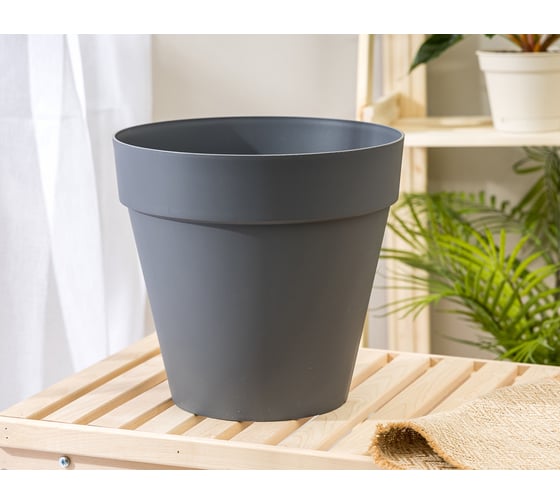 Горшок для цветов Idiland tarragon диам. 310 мм, 14 л, со вставкой, серый 221610735/01