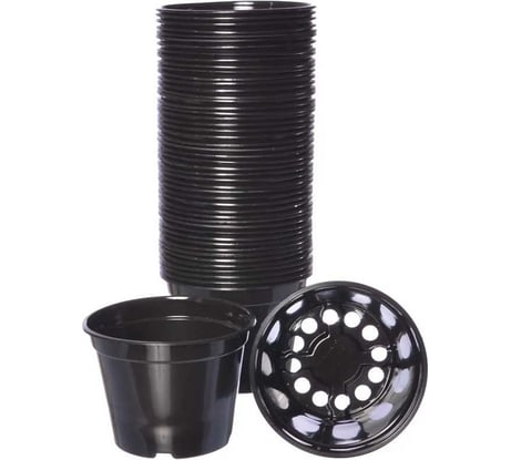 Набор горшков для рассады ЛЕТО 0.61 л, диам. 11 см, полистирол, 50 шт. 98199