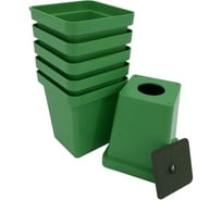 Набор горшков для рассады ЛЕТО квадрат, 0.2 л, с вкладышем, пластик, 20 шт. 90872