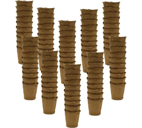 Набор торфяных горшочков ЛЕТО диам. 90 мм, высота 90 мм, 40 шт. 90122