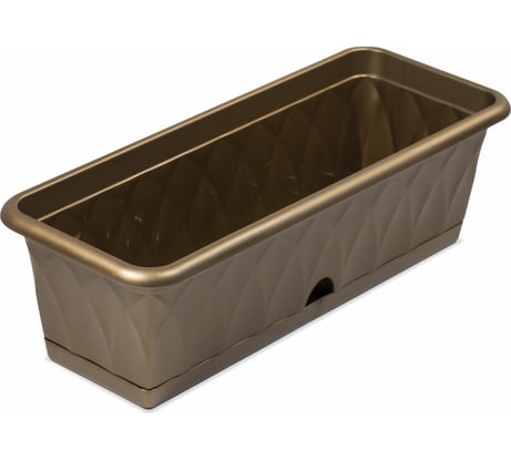 Ящик для растений с поддоном Martika Сиена 58 см, золотой С173-03-ЗОЛ