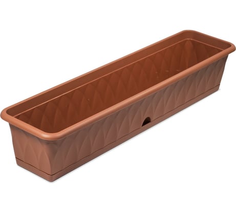 Ящик для растений с поддоном Martika Сиена 93 см, терракотовый С175-03-ТЕР