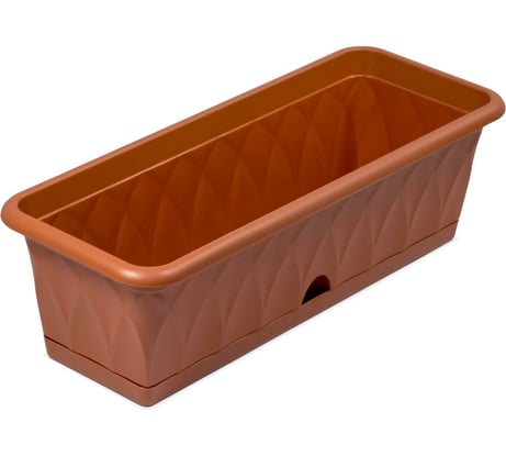 Ящик для растений с поддоном Martika Сиена 58 см, терракотовый С173-03-ТЕР