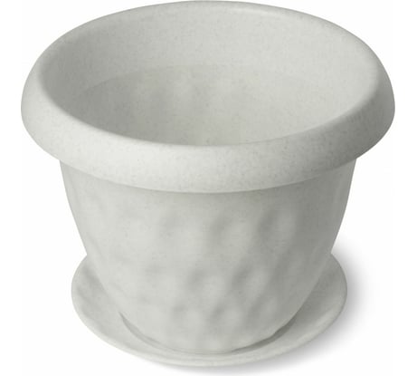 Горшок для растений с поддоном Martika Розетта 13 л, диам. 340 мм, мрамор С129МРА