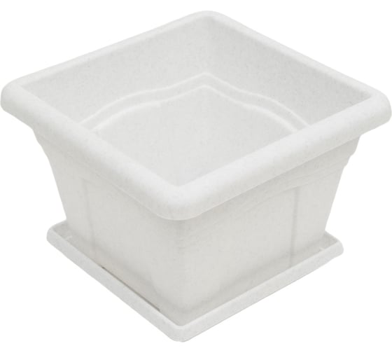 Горшок с поддоном Martika Квадро 5.1 л, 24x24 см, мрамор С163М