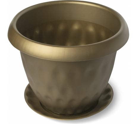 Горшок для растений с поддоном Martika Розетта 21.0 л, диам. 400 мм, золотой С130ЗОЛ