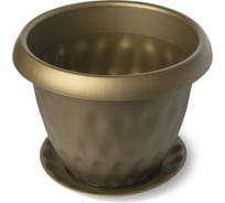 Горшок для растений с поддоном Martika Розетта 13 л, диам. 340 мм, золотой С129ЗОЛ