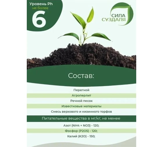 Грунт Сила Суздаля Универсальный Black, 10 л 4680004061458