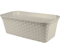 Балконный ящик Violet Ротанг 43 см, с дренажем, слоновая кость 3540026