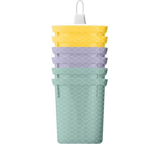 Набор многоразовых горшочков для рассады со съемным дном INGREEN 6x400мл, микс 248523