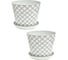 Кашпо Violet круглое, 4.3 л, декор Этника, с поддоном, 2 шт., светло-серое N-Kahpo-2/-38143-52 1