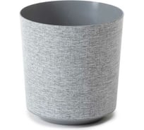 Кашпо пластик LAMELA Sp.z o. 011 GAMA textil диаметр 19.5 см, высота 20 см, 4.9 л, серое 067971
