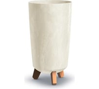 Ваза-кашпо на ножках Prosperplast DGTL200E-CY700 GRACIA TUBUS SLIM BETON EFFECTT диаметр 19.5 см, высота 36.5 см, кремовое 067634