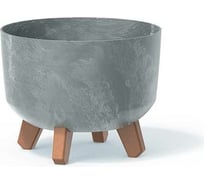 Кашпо на ножках Prosperplast DGRL240LE 422U GRACIA LOW BETON EFFECT диаметр 235 мм, высота 155 мм, 3.8 л, бетон 067927