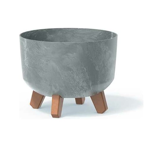 Кашпо на ножках Prosperplast DGRL240LE 422U GRACIA LOW BETON EFFECT диаметр 235 мм, высота 155 мм, 3.8 л, бетон 067927
