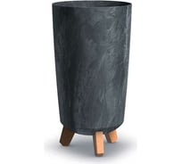 Ваза-кашпо на ножках Prosperplast DGTL240E-S433 GRACIA TUBUS SLIM BETON EFFECT диаметр 24 см, высота 44.5 см, антрацит 067638 25635027