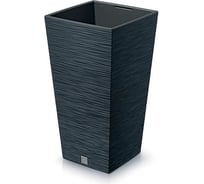 Высокое кашпо Prosperplast DFSH350-S433 FURU SQUARE 34.5х34.5 см, высота 66 см, anthracite, с вкладышем 067610
