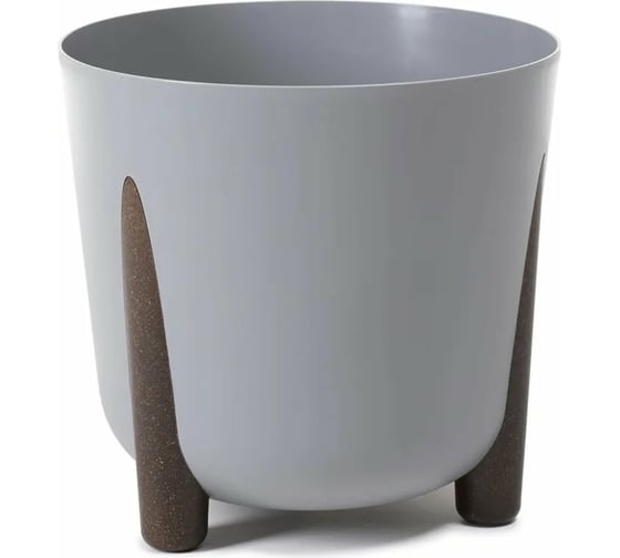 Кашпо на ножках LAMELA Sp.z o. 247 FRIDA ECO wood диаметр 34 см, высота 32 см, 19.4 л, серое 067966 1
