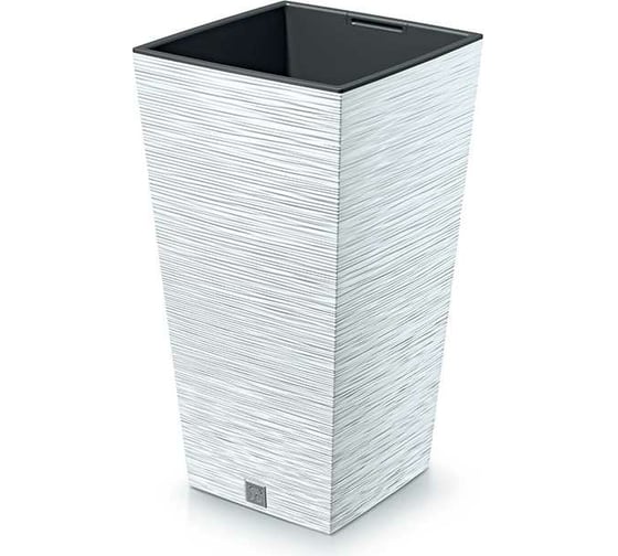 Высокое кашпо Prosperplast DFSH350-S449 FURU SQUARE 34.5х34.5 см, высота 66 см, белое, с вкладышем 067612