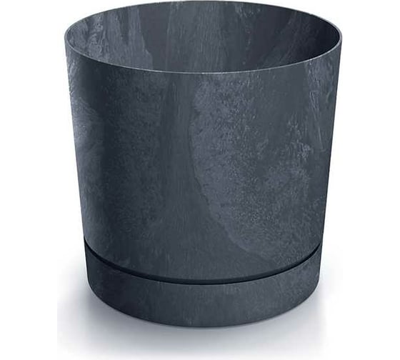 Кашпо с поддоном Prosperplast DPOP150E S433 TUBO P EFFECT диаметр 148 мм, высота 147 мм, антрацит 067439