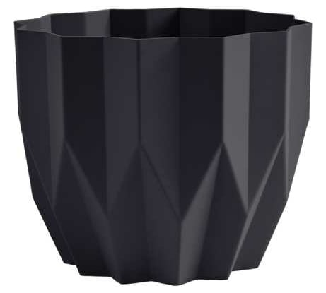 Кашпо bmc КШ-4122 Геометрия Антрацит диам. 13 см, высота 16 см, 0.8 л 068369