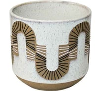 Кашпо Scheurich Kübel MIAX керамика, диаметр 17 см, высота 16 см, бело-коричневое 068072