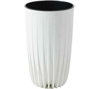 Кашпо с вкладышем LAMELA Sp.z o. 984 MIRA recycled высокая, диам. 25 см, высота 42 см, белое 068784