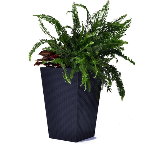 Кашпо Keter Rattan Planter M 55.4 л, графит 228974 1