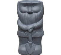 Настольное кашпо Idealist Lite Гном с лопатой, серое GNM-ONE-LG-23