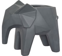 Настольное кашпо Idealist Lite Полигональный Слоник, серое ELPHT-TWO-LG-39