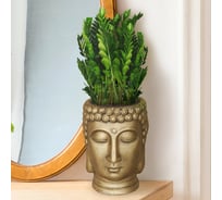 Настольное кашпо Idealist Lite Голова Будды, файберстоун, золотое BUD-FP-GLD-26