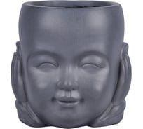 Настольное кашпо Idealist Lite Голова малыша-монаха, серое KID-FP-TWO-LG-24