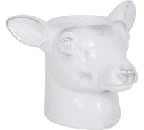 Кашпо для цветов голова оленя BOGACHO Олень Эклер белого цвета 22721/белый