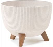 Кашпо на ножках LAMELA Sp.z o. 963 ROMA ECO wood Jumper диаметр 29 см, высота 23 см, 9.3 л, белое 065011
