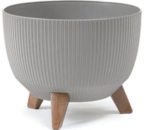 Кашпо на ножках LAMELA Sp.z o. 963 ROMA ECO wood Jumper диаметр 29 см, высота 23 см, 9.3 л, серое 065014