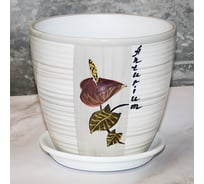 Горшок Сады Аурики РС 60/3 Роспись бутон антуриум, керамика, 18 см, 4 л 068969