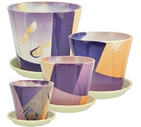 Комплект из 4х горшков Сады Аурики АВ216 Авангард элегант керамика, 10 см, 13 см, 16 см, 20 см 068987