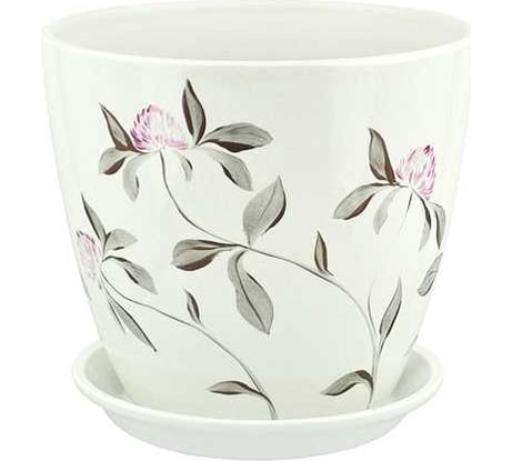 Горшок Сады Аурики РС 51/2 Роспись бутон клевер, керамика, 15 см, 2 л 068980