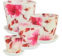 Комплект из 4х горшков Сады Аурики АВ217 Авангард элегант керамика, 10 см, 13 см, 16 см, 20 см 068992