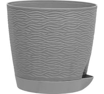 Кашпо bmc КШ-9782 Блюз с поддоном Серый диам. 14 см, высота 13 см, 1.5 л 068475