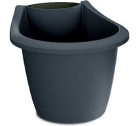 Кашпо на водосток Prosperplast DRER220-405U RESPANA BELT диам. 22х21.7 см, высота 17.8 см, 3.3 л, антрацит 068411
