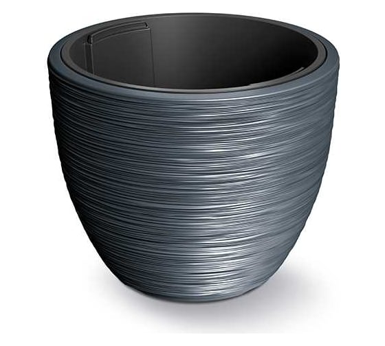 Кашпо с вкладышем Prosperplast DBFU400-S433 FURU диам. 39 см, высота 32 см, антрацит 068860 1