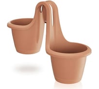 Кашпо из 2-х на перила Prosperplast DRED200-405U RESPANA TWINS диам. 20 см, высота 33.6 см, 2.5 л, терракотовое 068420