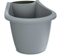 Кашпо на водосток Prosperplast DRER220-405U RESPANA BELT диам. 22х21.7 см, высота 17.8 см, 3.3 л, светло-серое 068410