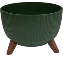 Кашпо на ножках LAMELA Sp.z o. 964 ROMA ECO wood Jumper диам. 33 см, высота 22 см, 12.4 л, зеленое 065019